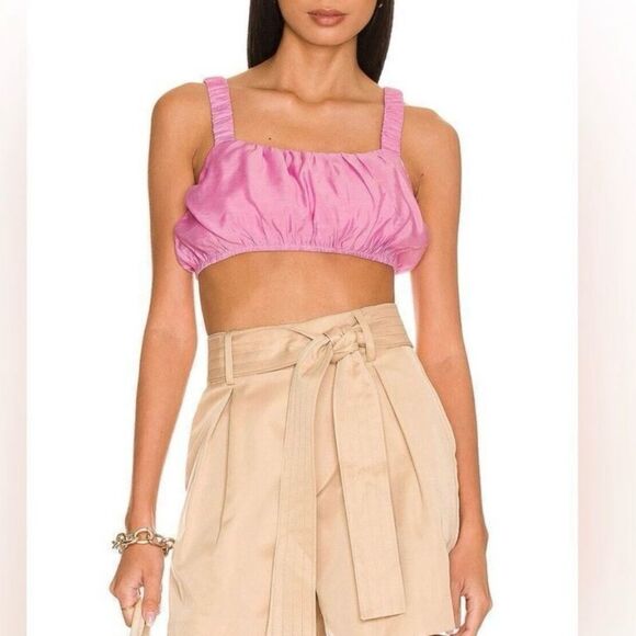 NEW Lovers + Friends Kerry lilac purple cropped top women’s size large - Picture 1 of 8